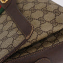 GUCCI GG Supreme Web Sherry Line Bag PVC Beige Gold 904 02 084 Auth 206972-6