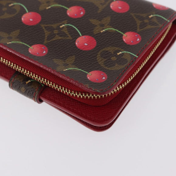 LOUIS VUITTON Monogram Cherry Compact Zip Bifold Wallet M95005 LV Auth 206975M