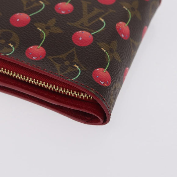 LOUIS VUITTON Monogram Cherry Compact Zip Bifold Wallet M95005 LV Auth 206975M