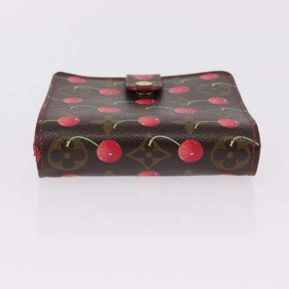 LOUIS VUITTON Monogram Cherry Compact Zip Bifold Wallet M95005 LV Auth 206975M