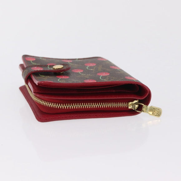 LOUIS VUITTON Monogram Cherry Compact Zip Bifold Wallet M95005 LV Auth 206975M
