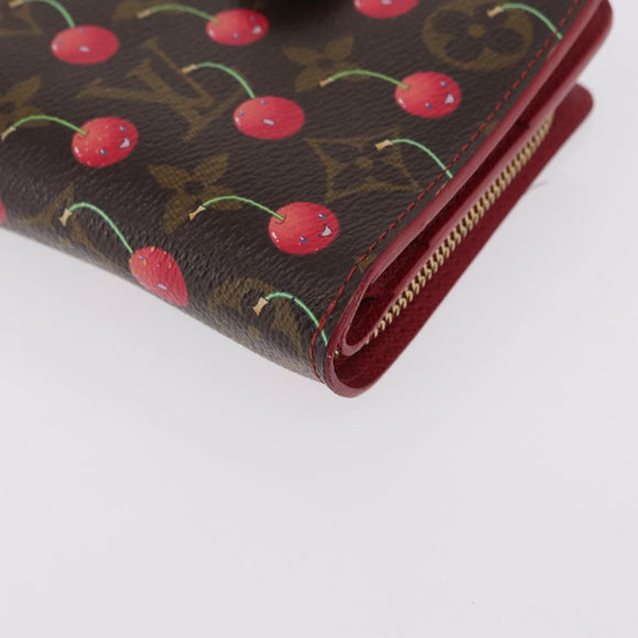 LOUIS VUITTON Monogram Cherry Compact Zip Bifold Wallet M95005 LV Auth 206975M
