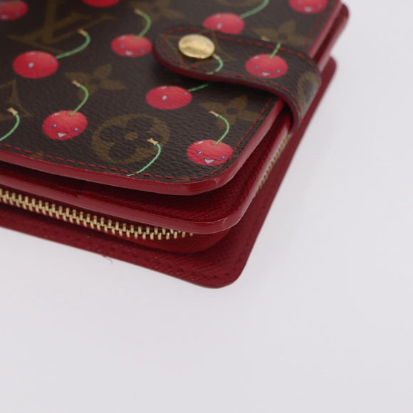LOUIS VUITTON Monogram Cherry Compact Zip Bifold Wallet M95005 LV Auth 206975M