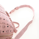 MCM Vicetos Boston Bag PVC Leather 2way Pink Gold Auth 206976M-12