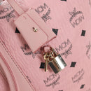 MCM Vicetos Boston Bag PVC Leather 2way Pink Gold Auth 206976M-19