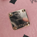 MCM Vicetos Boston Bag PVC Leather 2way Pink Gold Auth 206976M-21