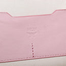 MCM Vicetos Boston Bag PVC Leather 2way Pink Gold Auth 206976M-23