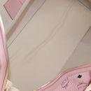 MCM Vicetos Boston Bag PVC Leather 2way Pink Gold Auth 206976M-24