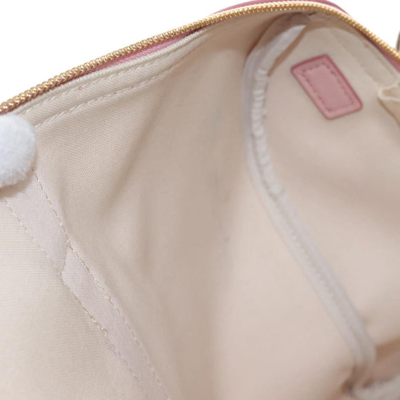 MCM Vicetos Boston Bag PVC Leather 2way Pink Gold Auth 206976M