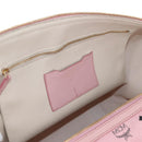 MCM Vicetos Boston Bag PVC Leather 2way Pink Gold Auth 206976M-29