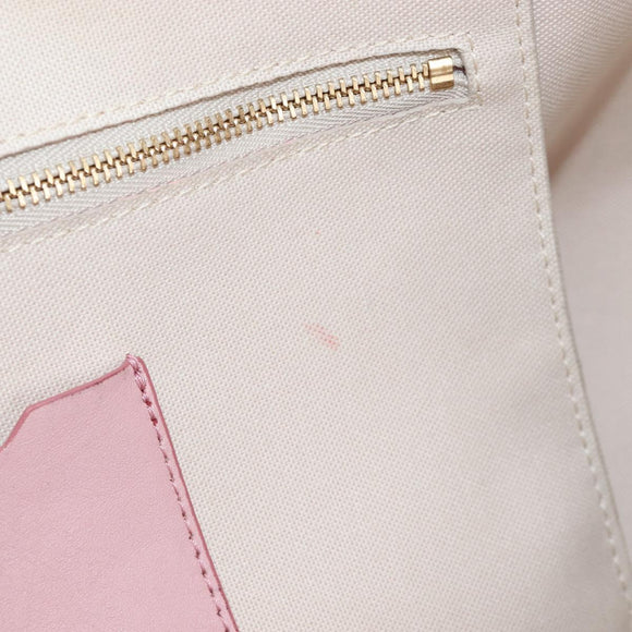 MCM Vicetos Boston Bag PVC Leather 2way Pink Gold Auth 206976M