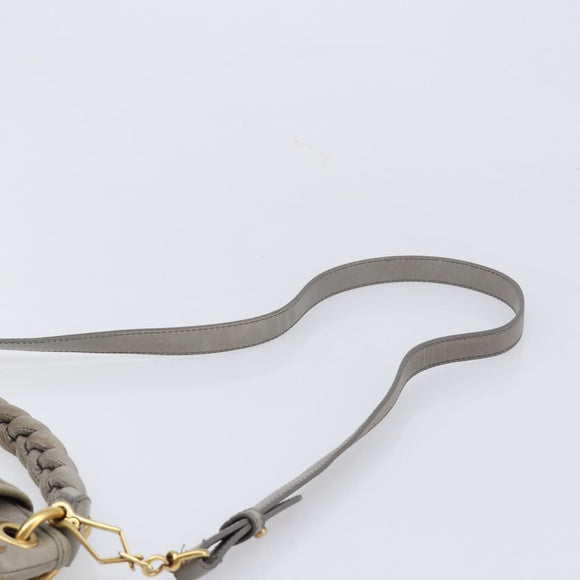 Miu Miu Matelasse Shoulder Bag Vitellolux 2way Gray Gold Auth 206977A