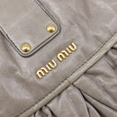 Miu Miu Matelasse Shoulder Bag Vitellolux 2way Gray Gold Auth 206977A-16