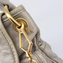 Miu Miu Matelasse Shoulder Bag Vitellolux 2way Gray Gold Auth 206977A-17
