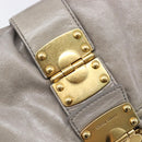 Miu Miu Matelasse Shoulder Bag Vitellolux 2way Gray Gold Auth 206977A-18