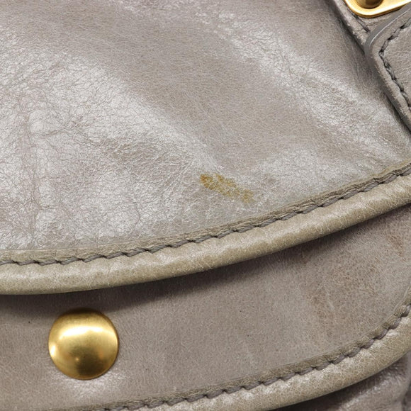 Miu Miu Matelasse Shoulder Bag Vitellolux 2way Gray Gold Auth 206977A