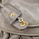 Miu Miu Matelasse Shoulder Bag Vitellolux 2way Gray Gold Auth 206977A-22