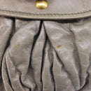 Miu Miu Matelasse Shoulder Bag Vitellolux 2way Gray Gold Auth 206977A-23