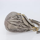 Miu Miu Matelasse Shoulder Bag Vitellolux 2way Gray Gold Auth 206977A-4