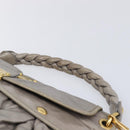 Miu Miu Matelasse Shoulder Bag Vitellolux 2way Gray Gold Auth 206977A-8