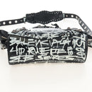 Balenciaga Neo Kago City XS Graffiti Bag Leather White 700940 Auth 206979SAM-13