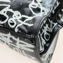Balenciaga Neo Kago City XS Graffiti Bag Leather White 700940 Auth 206979SAM-17