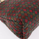 Bottega Veneta INTRECCIATO Hand Bag Leather Red Gold 113087 Auth 207000-10