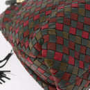 Bottega Veneta INTRECCIATO Hand Bag Leather Red Gold 113087 Auth 207000-12