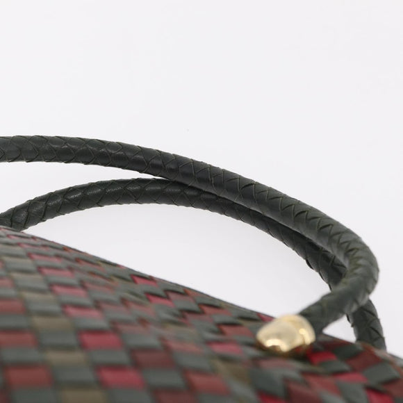 Bottega Veneta INTRECCIATO Hand Bag Leather Red Gold 113087 Auth 207000