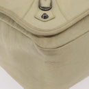 Balenciaga The Men's Bassas Shoulder Bag Leather Ivory Auth 207002-12