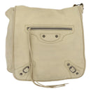 Balenciaga The Men's Bassas Shoulder Bag Leather Ivory Auth 207002-2