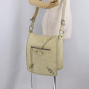 Balenciaga The Men's Bassas Shoulder Bag Leather Ivory Auth 207002-26