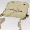 Balenciaga The Men's Bassas Shoulder Bag Leather Ivory Auth 207002-7