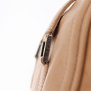 CHANEL COCO Mark Boston Bag Leather Beige Silver CC Auth 207005-19
