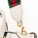 GUCCI Ophdia GG Sherry Line Hand Bag Leather 2way White Gold 715666 Auth 207006V-17