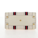 GUCCI Ophdia GG Sherry Line Hand Bag Leather 2way White Gold 715666 Auth 207006V-13