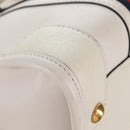 GUCCI Ophdia GG Sherry Line Hand Bag Leather 2way White Gold 715666 Auth 207006V-16