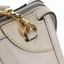 GUCCI Ophdia GG Sherry Line Hand Bag Leather 2way White Gold 715666 Auth 207006V-18