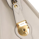 GUCCI Ophdia GG Sherry Line Hand Bag Leather 2way White Gold 715666 Auth 207006V-25