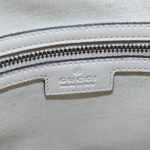 GUCCI Ophdia GG Sherry Line Hand Bag Leather 2way White Gold 715666 Auth 207006V