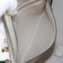 GUCCI Ophdia GG Sherry Line Hand Bag Leather 2way White Gold 715666 Auth 207006V-32