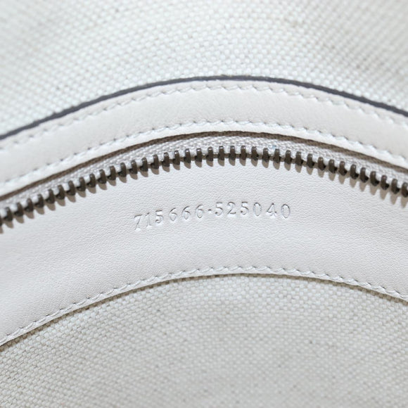 GUCCI Ophdia GG Sherry Line Hand Bag Leather 2way White Gold 715666 Auth 207006V