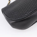 Bally Chain Shoulder Bag Leather Black Gold Auth 207009A-16