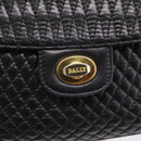 Bally Chain Shoulder Bag Leather Black Gold Auth 207009A-17