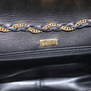 Bally Chain Shoulder Bag Leather Black Gold Auth 207009A-18