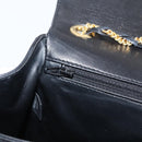 Bally Chain Shoulder Bag Leather Black Gold Auth 207009A-21