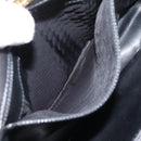 Bally Chain Shoulder Bag Leather Black Gold Auth 207009A-22