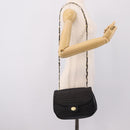 Bally Chain Shoulder Bag Leather Black Gold Auth 207009A-24
