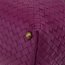Bottega Veneta INTRECCIATO Boston Bag Leather Purple Gold 173398 Auth 207010V-17