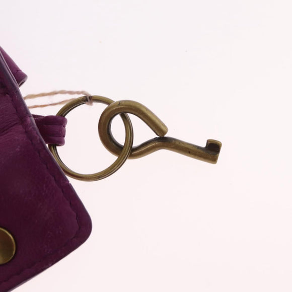 Bottega Veneta INTRECCIATO Boston Bag Leather Purple Gold 173398 Auth 207010V